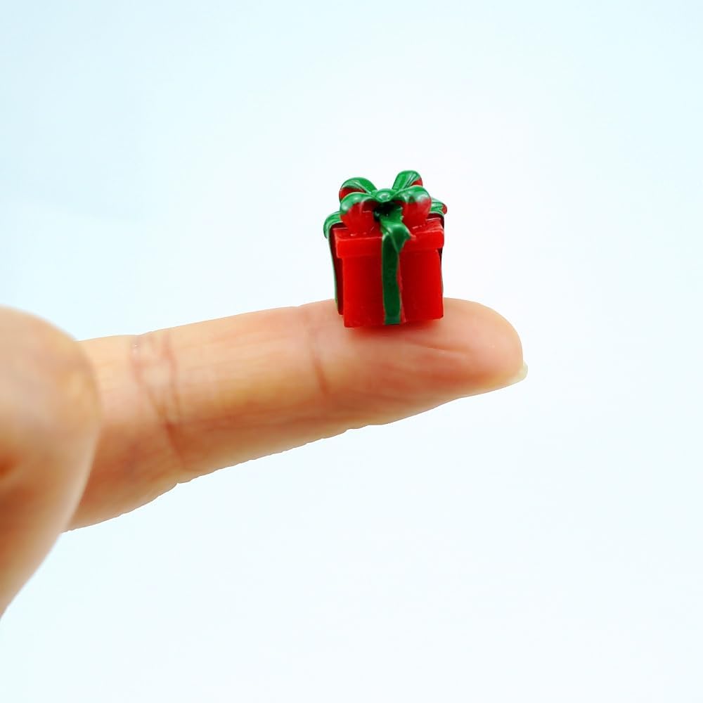 30 PCS Miniature Resin Gift Boxes Colorful Micro Holiday Presents Ornaments for DIY Crafts Festival Tabletop Decors