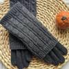 Winter Warm Gloves Outdoor Knitted Cycling Gloves Women's Non Inverted Velvet Gloves Full Finger Gloves