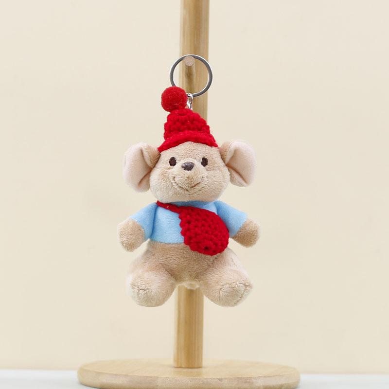 Rozkošná plyšová klíčenka s medvídkem-klokanem, přívěsek na tašku s designem z měkké krátké srsti