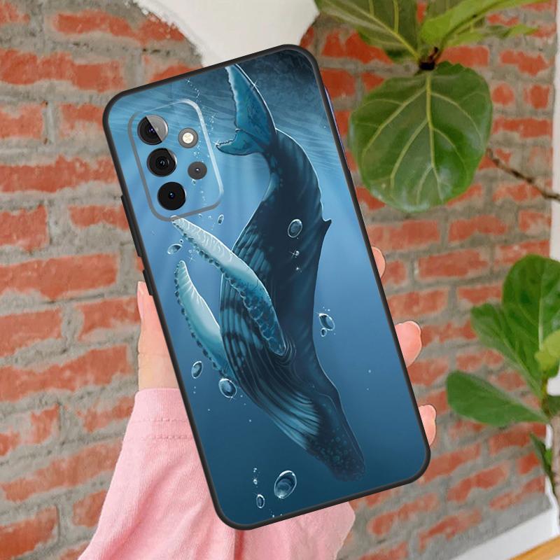 Beautiful Blue Whale Painting Cover For Samsung Galaxy A55 A35 A25 A15 A52 A32 A12 A14 A34 A54 A51 A71 A13 A33 A53 Case