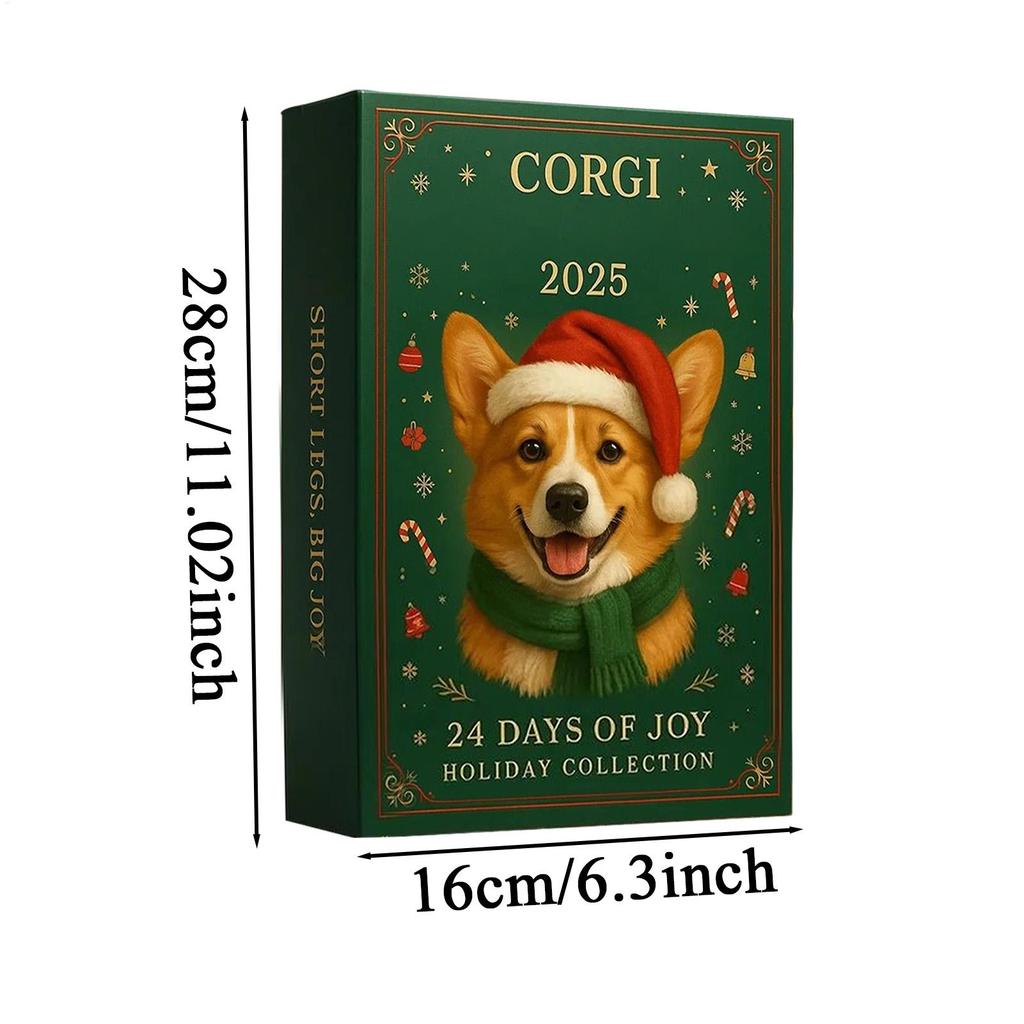 2025 Christmas Advent Calendar With 24 2D Acrylic Dog Pendants For Christmas Countdown Suitable For Car Mirrors, Christmas Tree