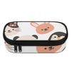 Pencil Pouch 300D Polyester Simple Design Zipper Closure with Main Pocket Mesh Layer and Removable Pen Divider for Classroom Use