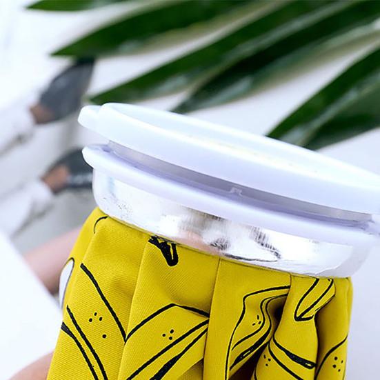 Bolsa de Gelo de Tecido Desenho Animado com Tampa à Prova de Vazamento Dobrável Compressa Quente Fria para Febre Inchaço Alívio da Dor Bolsa de Gelo Portátil Reutilizável para Primeiros Socorros Viagem