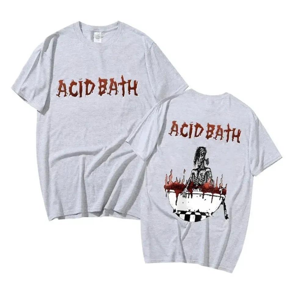 Tričko s kulatým výstřihem s kreativní grafikou inspirovanou temným uměním Acid Bath, s hudebním uměním pro fanoušky Acid Bath