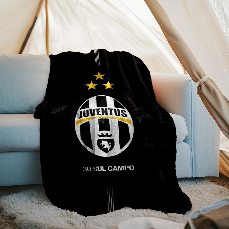 1 Stück Juventus Fußballclub Aufdruck Weiche Flanelldecke Überwurf für Schlafzimmer Wohnzimmer Sofa Camping Reise Fan Geschenke Weihnachtsgeschenke