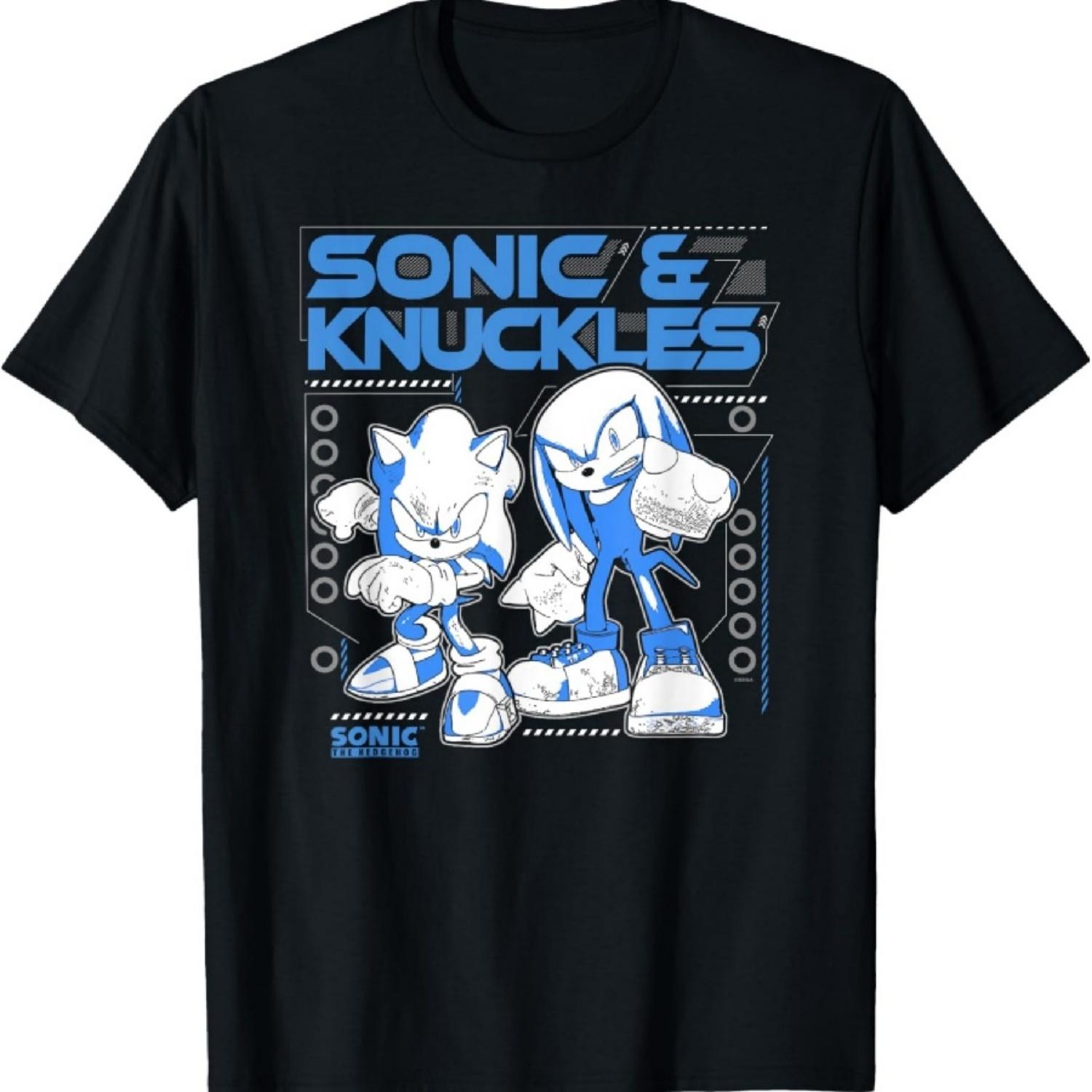 Футболка с принтом Sonic The Hedgehog Sonic & Knuckles Teamup (потертый дизайн) S