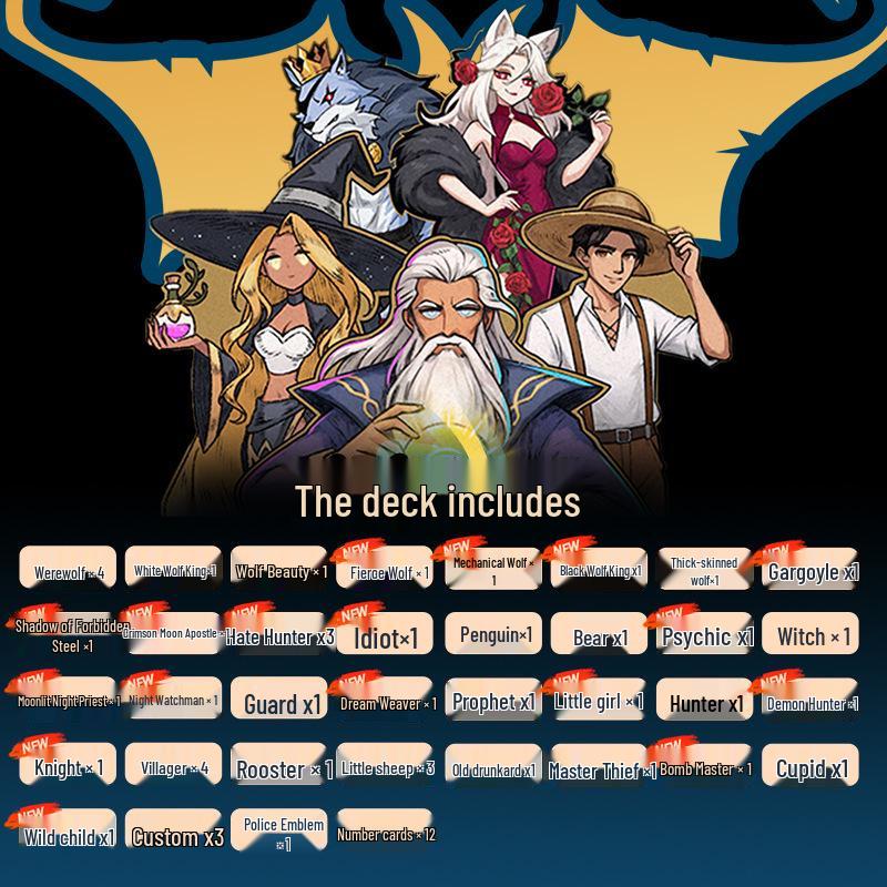 Werewolf Kill Dark Gold Collector's Edition: New Character Party Board Game