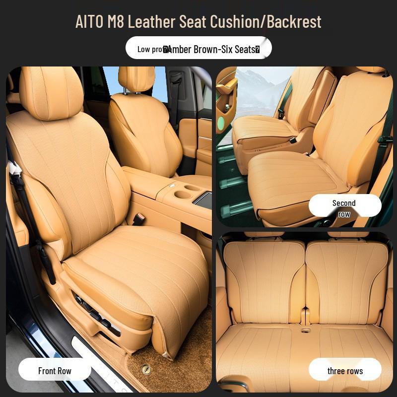 AITO M8 Nappa Leather Seat Cushion: Full Car, Five-Seat, Four Seasons, Eco-Friendly Ventilation, Auto Interior Accessories.