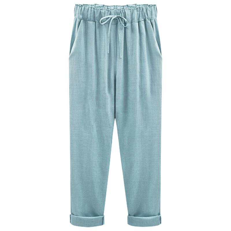 Spring Summer Pants Women's Imitation Cotton and Linen Cropped Pants Large Size Loose Thin Women's Pants