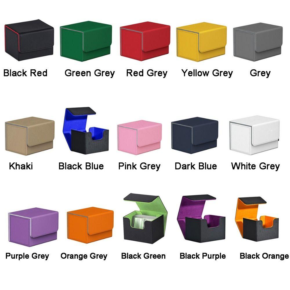 Fit 100 Single Sleeved Trading Card Deck Box Flip Cover Game Card Cases  Gathering Card