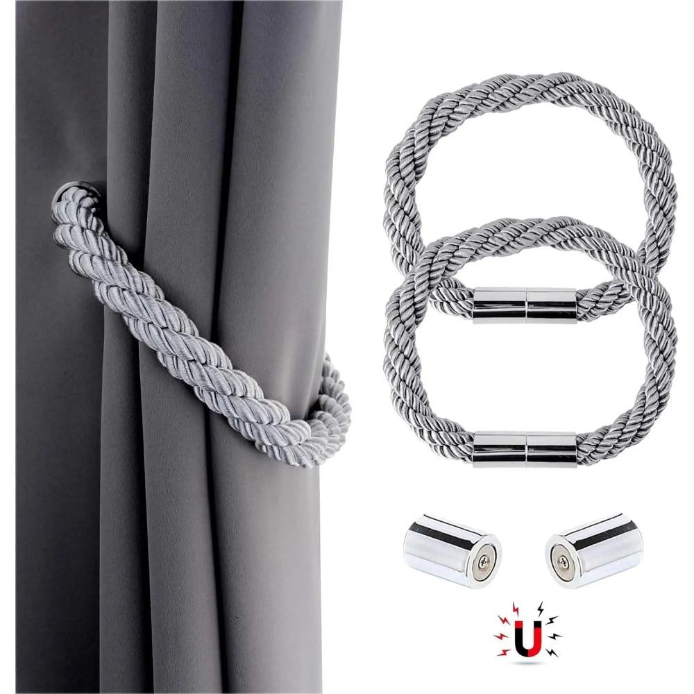 Magnetické úchyty na závěsy 20 palců Moderní jednoduchost Závěsné šňůry s silným magnetem pro domácí a kancelářské okenní dekorace