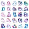 50PCS Flash Film Laser Unicorn Stickers Cute Cartoon Animal Phone Computer Stationery Notebook Waterproof Decoration Stickert