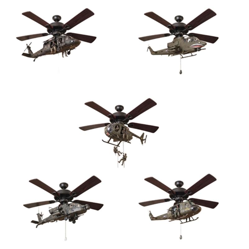 Helicopter Hanging Display Set, Ceiling Mount Attachment for Aviation Themed Study, Bedroom or Hobby Room Decors