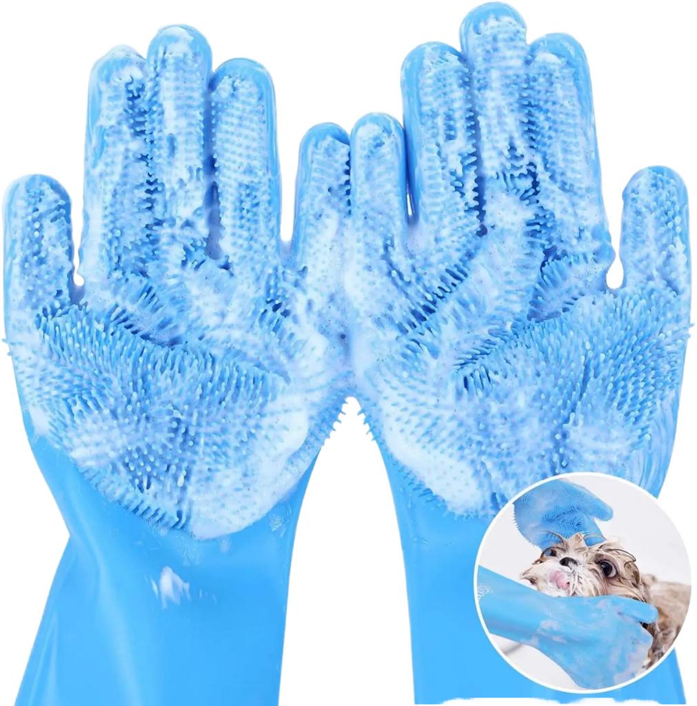 Easy-Clean Eco-Friendly Silicone Brush Hygienic Deshedding & Bathing for Multi-Pet Bathroom Use