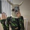 Y2K Style Crochet Halloween Party Cow Horn Parent-Child Ski Mask Hat