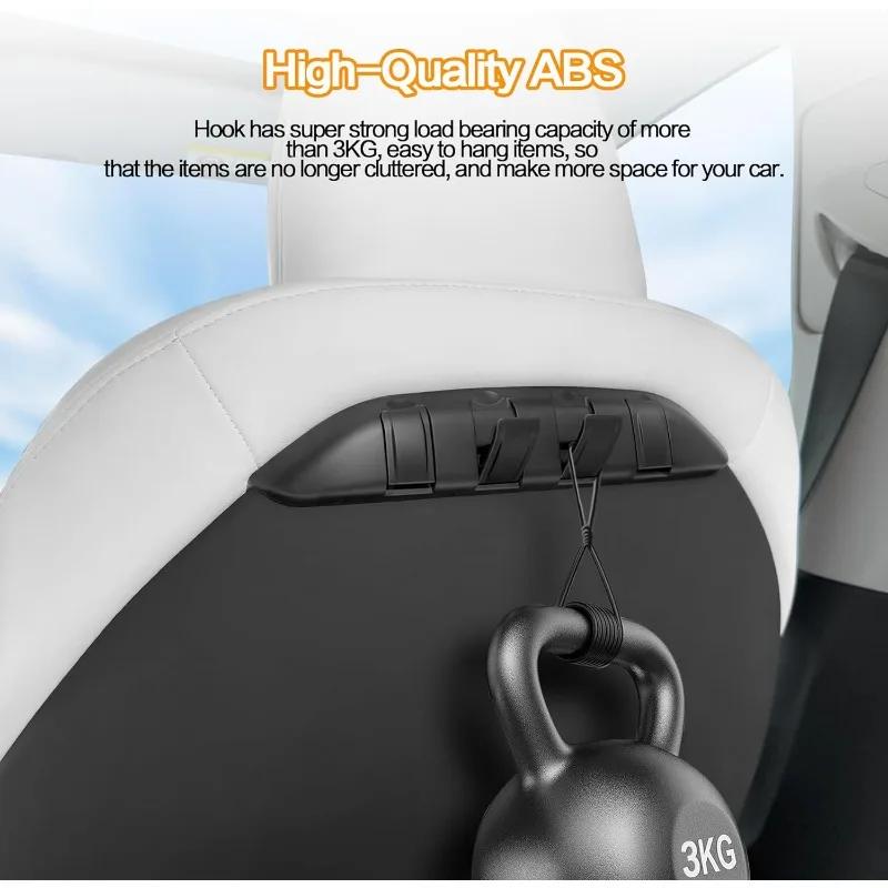 Car Seat Hooks Compatible for Tesla Model Y Model 3 2025-2025 Folding Design Seat Back Organizers for Bags Interior Accessories