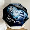 1pc Corpse Bride Automatic Open/Close Umbrella Compact Folding Umbrella with 8-Rib Shaft Lightweight Esign, for Women/Men1179A