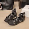 Retro Square Head Mary Jane Shoes Women's 2025 New Niche Cross One-word Buckle Ballet Flat Bottom Shallow Mouth Single Shoes