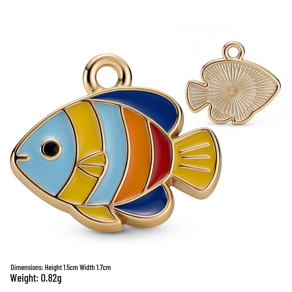 Colorful Alloy Ocean Charm Pendant for DIY Bracelets & Keychains