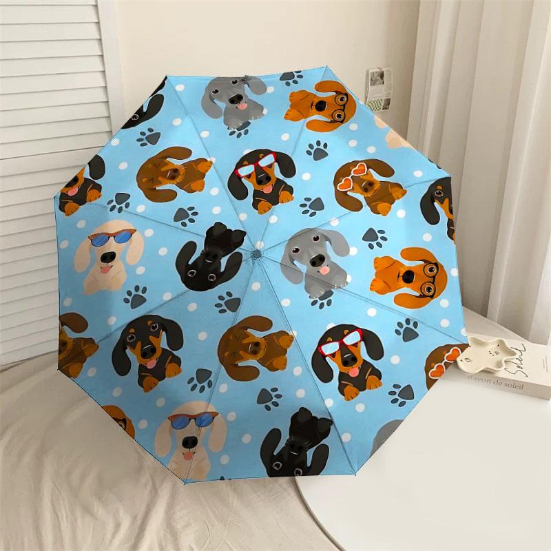 

1PC Dogs paw prints Umbrella-8-Rib Reinforced Portable Folding Travel Suitable for All Seasons Outdoor Daily Use Is an Ideal Choice -F383