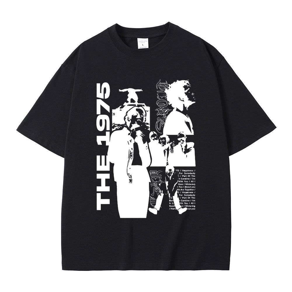 Rocková kapela The 1975 Being Funny in A Foreign Language Potisk Tričko Matty Healy Grafická Trička Indie Alternativní Módní Tričko