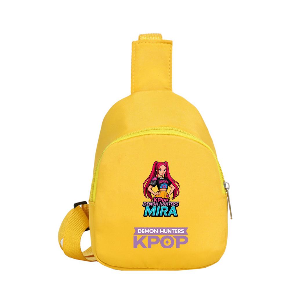 Anime Cartoon K-Pop Demon Hunters Printed Kawaii Chest Pack for Boy Girl Shoulder Bag Student Portable Crossbody Pouch Kid Gift