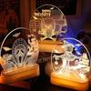 (Fernbedienung Farbe-Geisterkopf)Halloween 3D-Illusion Nachtlichter Schreibtischlampe, für Halloween-Party-Geschenke