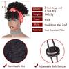 Afro Curly Kinky Synthetic Head Wraps Short Drawstring Puff Wigs with Small Cap Headband Scarf Wigs