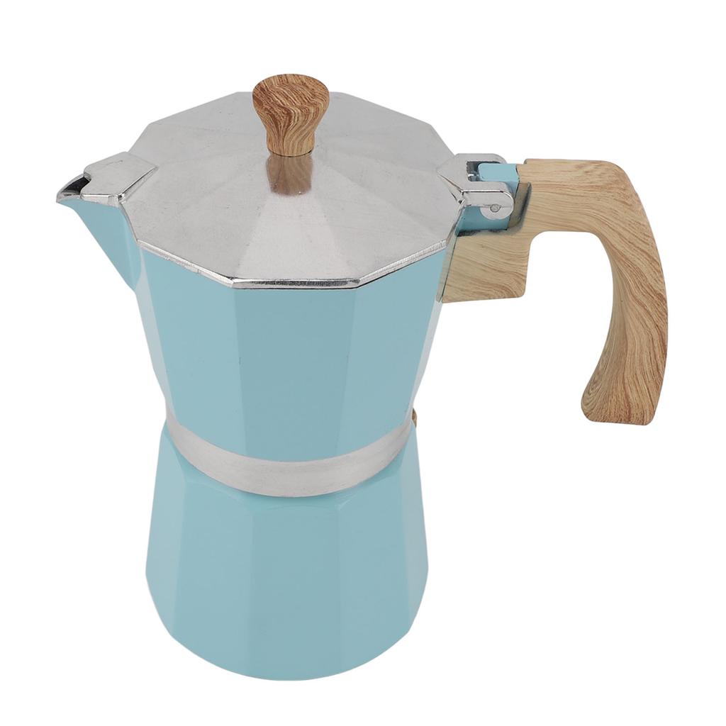 Moka Pot 300ml Easy Operation Preserves Flavors Classic Italian Mocha Pot for 6 Cups Blue
