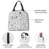 Salon Hair Dressing Tool Pattern Insulated Lunch Bag for Women Children Leakproof Food Boxes Thermal Lunch Box Tote