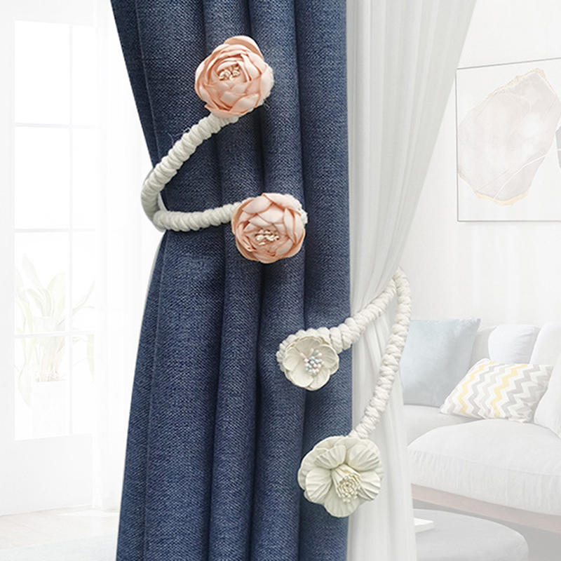 

Современная креативная ручной работы подхват/держатель/кисть для штор в виде цветка и ветки, подходящий для украшения дома в гостиной и спальне 1PCS абрикосовый