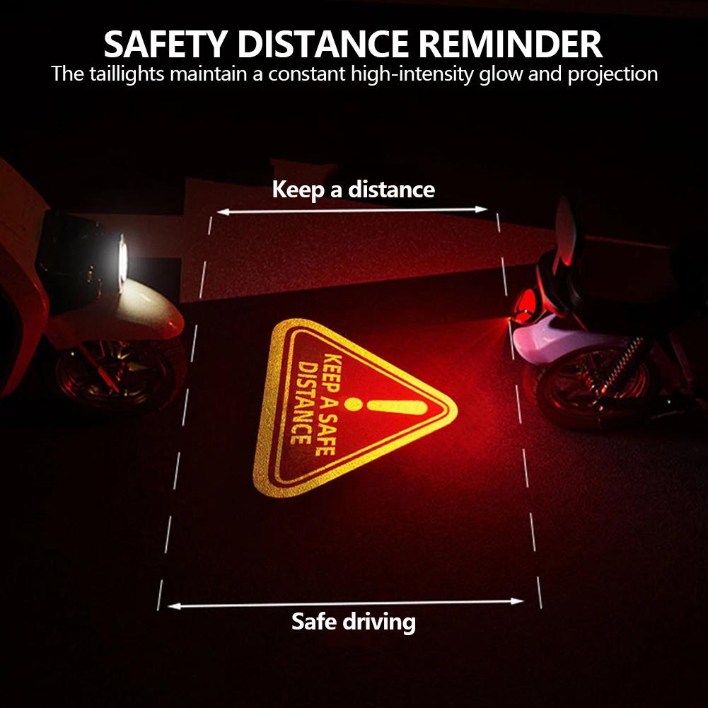 12V LED Projection Anti-Rear-End Brake Light Keep A Safe Distance Warning Ground Light For Electric Bike Motorcycle Safety