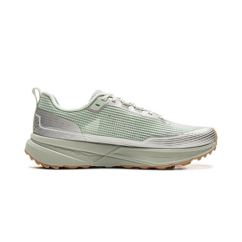 New LiNing CF Tracing Slip Resistant, Abrasion Resistant Cushioning Low Top Hiking Shoes Unisex Silver Green AHCV037-2