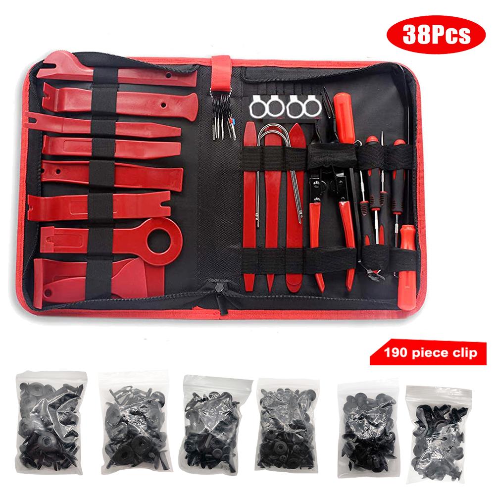 38Pcs Car Interior Disassembly Tool Plastic Panel Trim Temoval Kit Garage Tool Diy Blades Fastener Clips puller Set