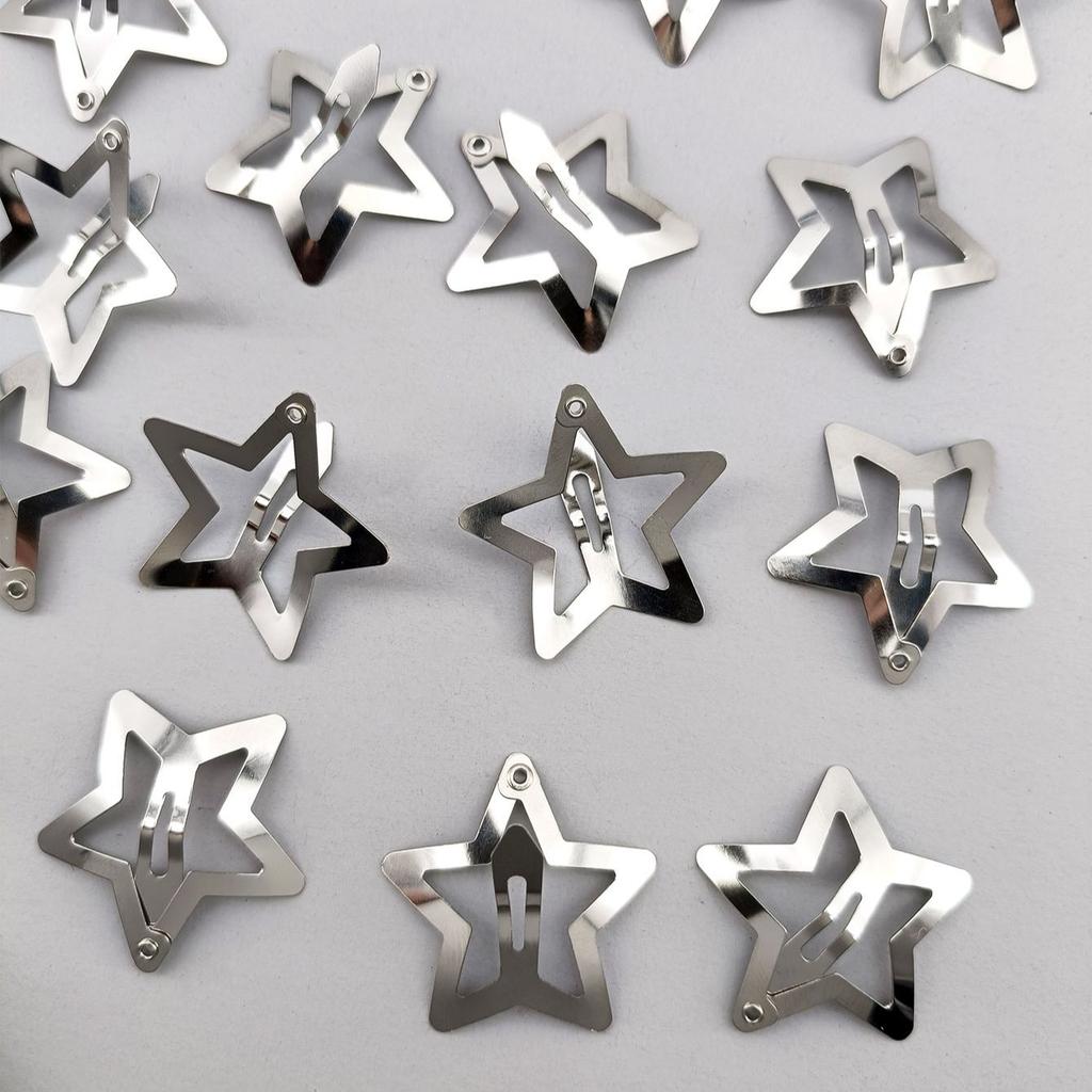 20 PCS Star Shape Pentagram 3cm BB Hairpins Small Sweet Cool Metal Simple Fashion Women Five-pointed Y2k Accessories Hair Clips