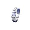 Stylish Smooth Band Bull Head Ring for Men,  Platinum Inlaid Arat Moissanite, Suit Leisure and Business Scenes.