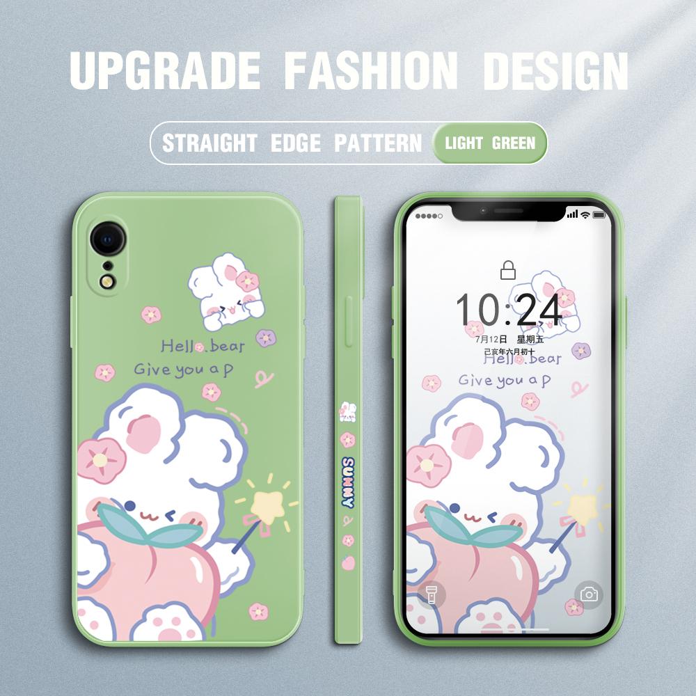 Cartoon White Rabbit Phone Case for Redmi Xiaomi POCO Note 10 Pro 9 9A 9T 10C 8 7 11 Lite 5G X3 M3 Square Edge Soft Full Camera Protect Cover Cases