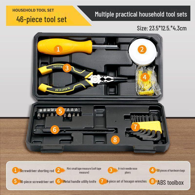 42-Piece Multifunctional Household Tool Set for Electricians and Car Repairs
