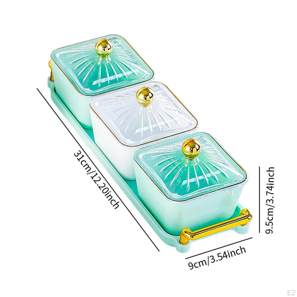 Divided Serving Dishes Appetizer Tray with Cover and Handle Creative Food Storage Dried