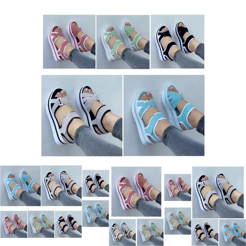 Stylish And Trendy Women's Flip Flops With Magic Tape And Cross Straps
