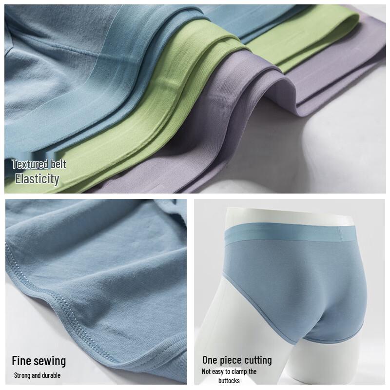 Shanshan Men's Pure Cotton 7A Antibacterial Mid-Waist Briefs