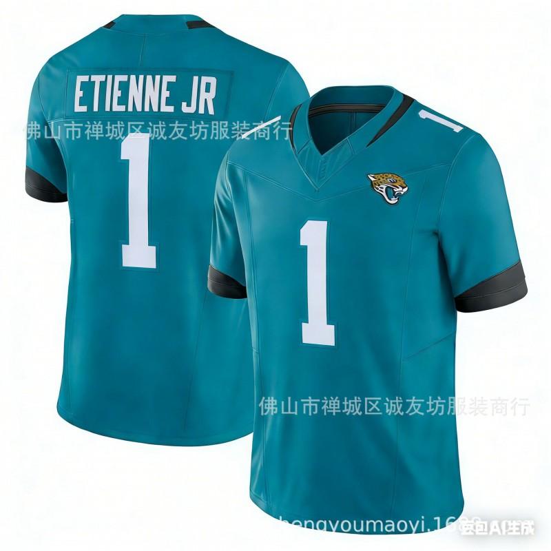 Mens Embroidered Rugby Jersey Jaguar 1 Black Etienne 3rd Gen Sports Shirt