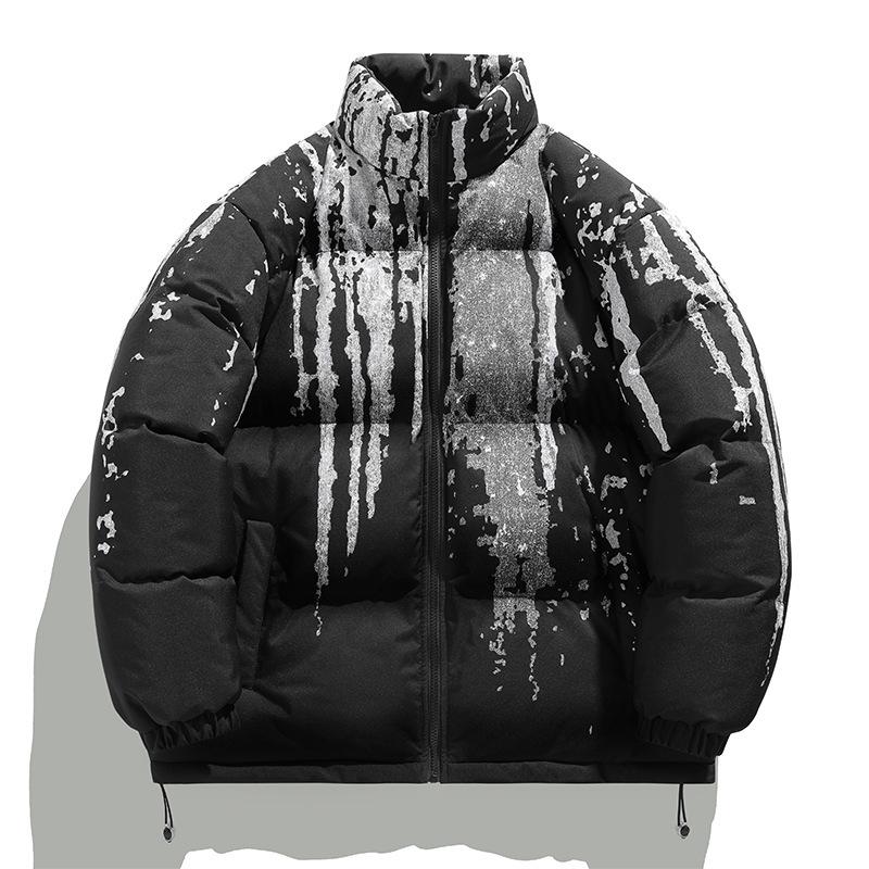 Winter New Gradual Change Collar American Loose Cotton-padded Jacket Men's Fashion Brand Thick Warm Cotton-padded Jacket