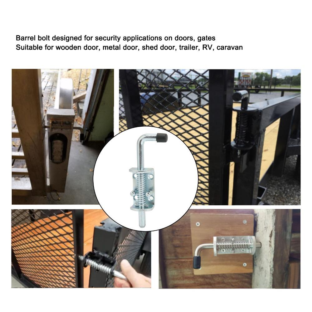 Durable Hardware 12x171mm Spring Loaded Latch Galvanized Barrel Bolt Trailer Gate Latch Container Cabinet
