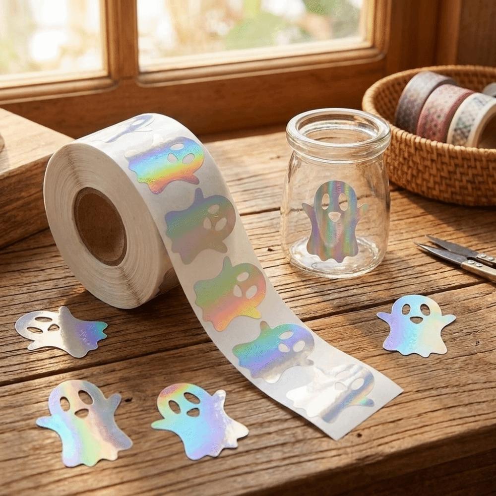 Pumpkin Tree Ghost Stickers PVC Sealing Labels Cute Laser Stickers Halloween Party Favors