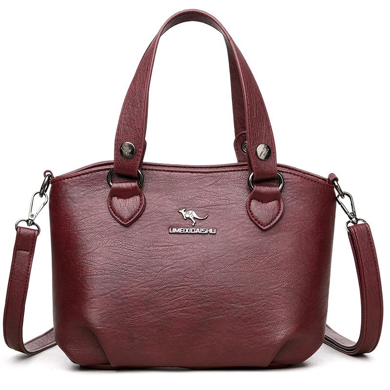 

Soft leather bag women s fashion new atmospheric tote bag portable strong and durable fashion bag liner shoulder bag