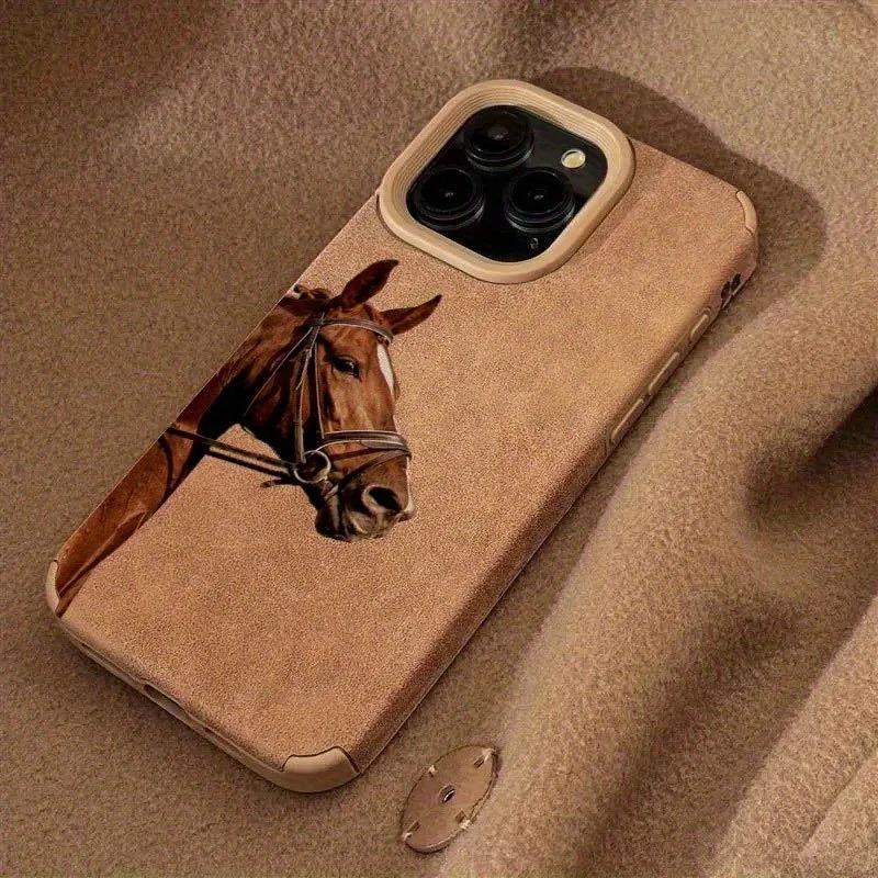 Horse pattern design phone case suitable for iPhone 17 16 15 14 13 12 11 Pro/Max/Plus anti drop and shockproof back cover