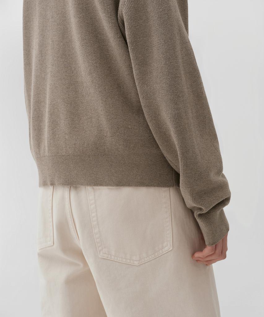 MUSINSA STANDARD Washable Supima Cotton Knit Hooded Zip-Up [Heather Beige]