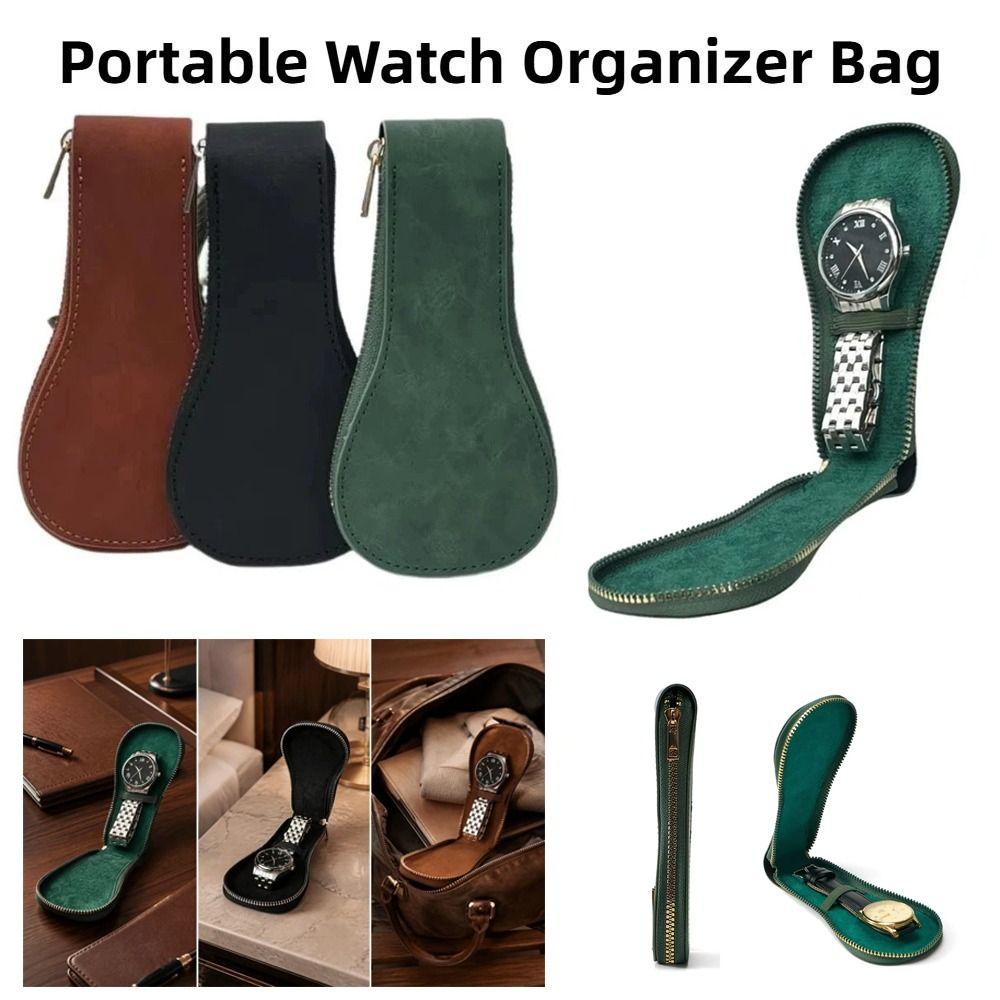 PU Watch Box Dust Proof Watch Case Jewelry Box Watch Pouch Gift for Men