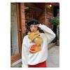 Wind Containing Wool Purple Scarf Girls Autumn and Winter White Wool Warm Thickened Student Scarf